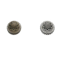 Floral Crested Metal Buttons in Antique Silver and Bronze colours