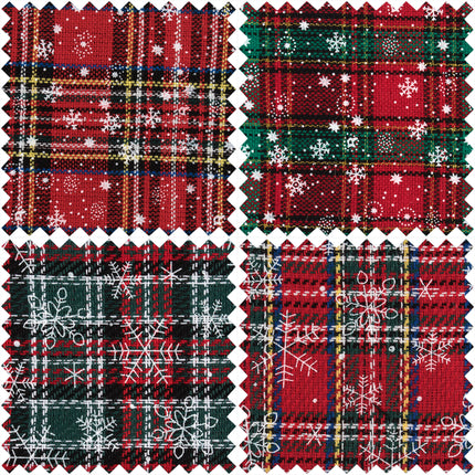 Trimits printed tartan Christmas fat quarter bundle detail view 54x45cm Thread and Trimmings