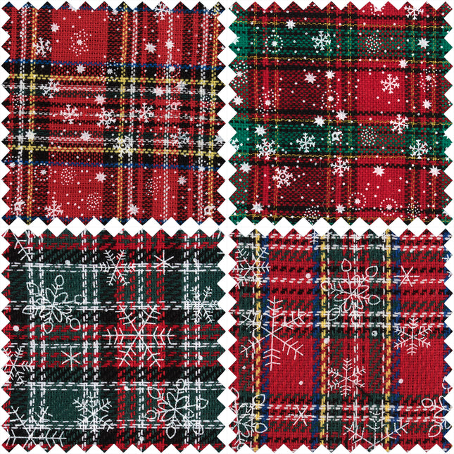Trimits printed tartan Christmas fat quarter bundle detail view 54x45cm Thread and Trimmings