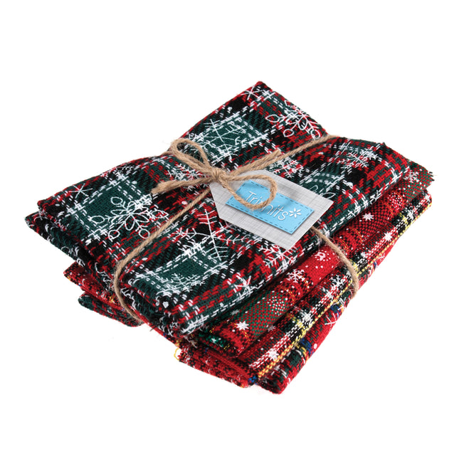 Trimits printed tartan Christmas fat quarter bundle 4 pack 54x45cm Thread and Trimmings