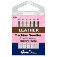 Leather Machine Needles by Hemline - Regular, Medium & Heavy - 6 needle Packs