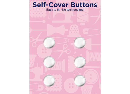 Self Cover Buttons by Hemline Brass Metal - Easy to Fit - 6 Sizes 11mm - 38mm - ThreadandTrimmings