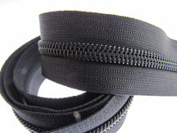 Continuous Nylon Zip Chain - 10m x 9mm - 4 Double & 4 Long Pull Non Lock Sliders