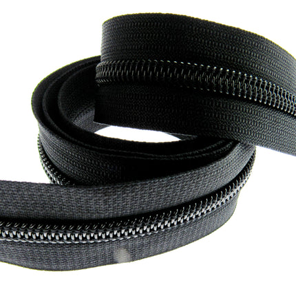 Continuous Nylon Zip Chain - 10m x 9mm - 4 Double & 4 Long Pull Non Lock Sliders - ThreadandTrimmings