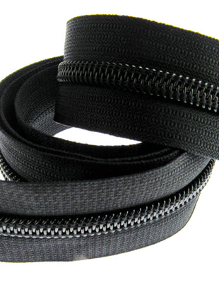 Continuous Nylon Zip Chain - 10m x 9mm - 4 Double & 4 Long Pull Non Lock Sliders - ThreadandTrimmings