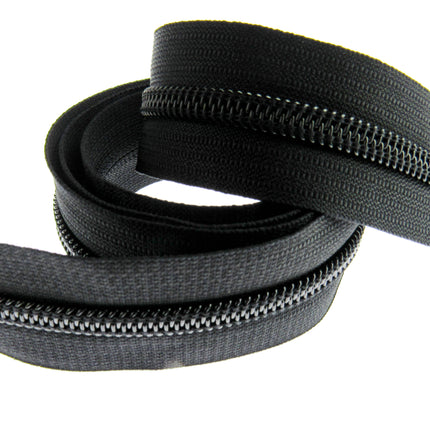 Continuous Nylon Zip Chain - 10m x 9mm - 4 Double & 4 Long Pull Non Lock Sliders - ThreadandTrimmings