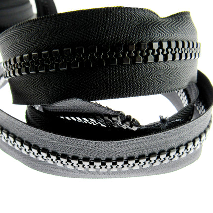 Heavy Duty Chunky Plastic Continuous Zip Chain - Useful For Marquees - 10m Roll - ThreadandTrimmings