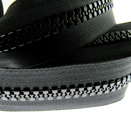 Heavy Duty Chunky Plastic Continuous Zip Chain - Useful For Marquees - 10m Roll - ThreadandTrimmings