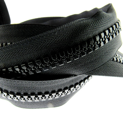 Heavy Duty Chunky Plastic Continuous Zip Chain - Useful For Marquees - 10m Roll - ThreadandTrimmings