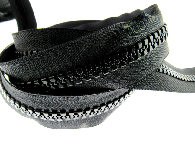 Heavy Duty Chunky Plastic Continuous Zip Chain - Useful For Marquees - 10m Roll - ThreadandTrimmings