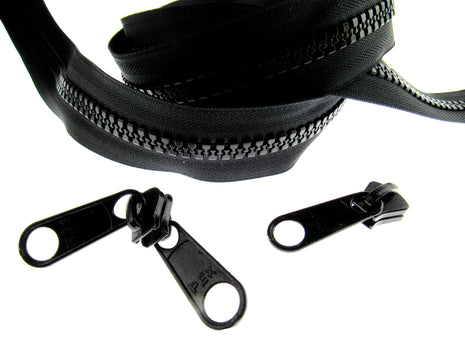 Heavy Duty Chunky Plastic Continuous Zip Chain - Useful For Marquees - 10m Roll - ThreadandTrimmings