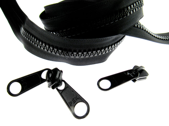 Heavy Duty Chunky Plastic Continuous Zip Chain - Useful For Marquees - 10m Roll - ThreadandTrimmings
