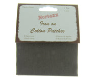 Iron On Cotton Patches x 2 - (1 Pair) - 13cm x 10cm - Black, Grey or Navy