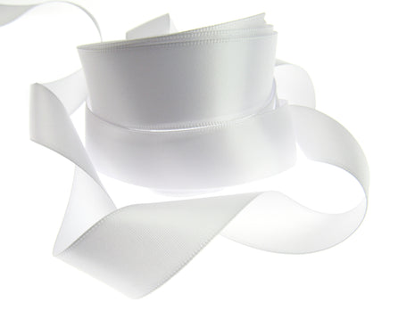 White Satin Ribbon Wedding Car Ribbon "Single Sided" Satin  - 38mm Wide - ThreadandTrimmings