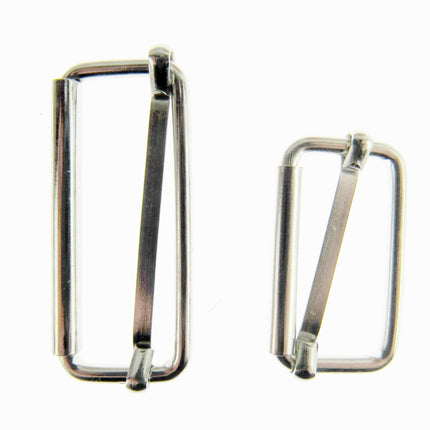 Adjustable Metal Slider Bars for Bag Making Webbing Straps - 2 Sizes / 3 Colours - ThreadandTrimmings
