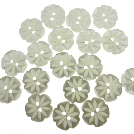 Round Daisy Flower Cut Polyester Buttons 2 Hole Sewing Craft 13 15 18mm CP8 Pack
