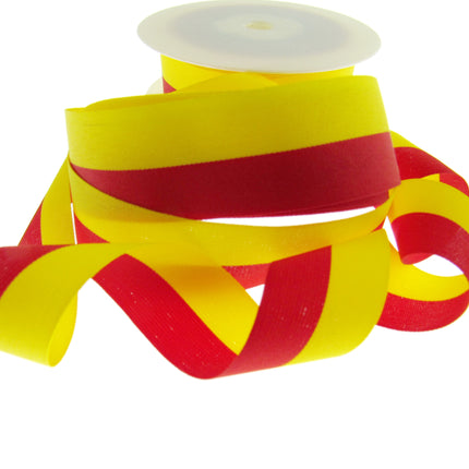 Red and Yellow Spanish National Patriotic Colour Ribbon Red Yellow Spain Espania - ThreadandTrimmings