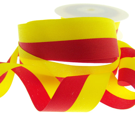 Red and Yellow Spanish National Patriotic Colour Ribbon Red Yellow Spain Espania - ThreadandTrimmings