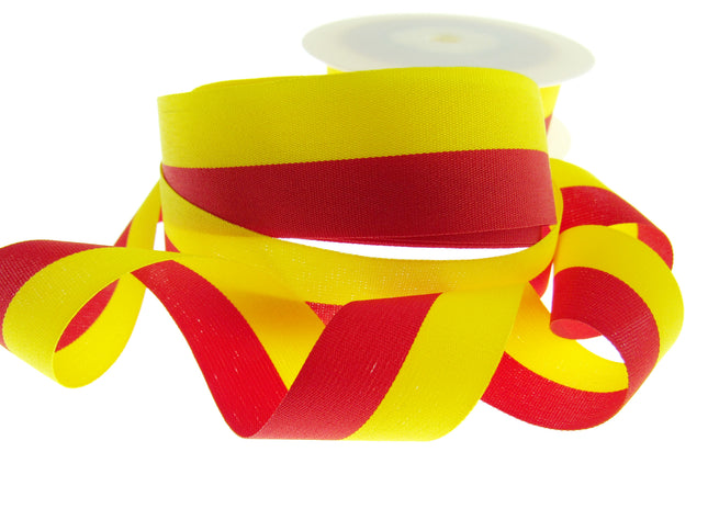 Red and Yellow Spanish National Patriotic Colour Ribbon Red Yellow Spain Espania - ThreadandTrimmings