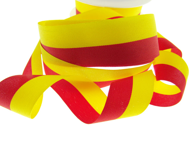 Red and Yellow Spanish National Patriotic Colour Ribbon Red Yellow Spain Espania - ThreadandTrimmings