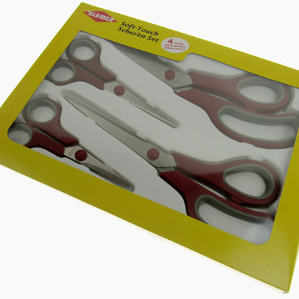 Scissor Set Suitable for Left or Right Handers - Kleiber Soft Touch 4-Piece Set - ThreadandTrimmings