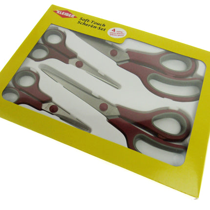 Scissor Set Suitable for Left or Right Handers - Kleiber Soft Touch 4-Piece Set - ThreadandTrimmings