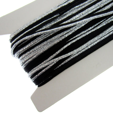 Flanged Piping Cord With Lurex Edge - 8mm - Choose Length & Colour Silver Gold
