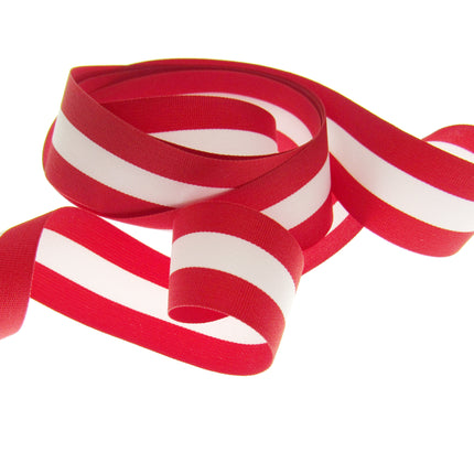 Red & White Striped Ribbon Polish Danish Austrian, Swiss 15mm 25mm 40mm 5 Meters - ThreadandTrimmings