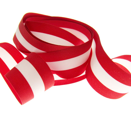 Red & White Striped Ribbon Polish Danish Austrian, Swiss 15mm 25mm 40mm 5 Meters - ThreadandTrimmings