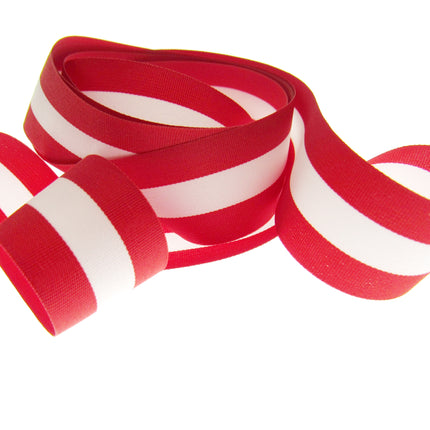 Red & White Striped Ribbon Polish Danish Austrian, Swiss 15mm 25mm 40mm 5 Meters - ThreadandTrimmings