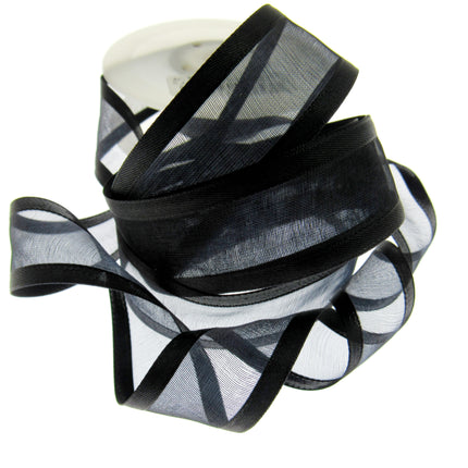 Organza Chiffon Ribbon with Double Sided Satin Edge x 5m - Wedding Ribbon - ThreadandTrimmings