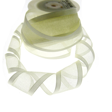 Organza Chiffon Ribbon with Double Sided Satin Edge x 5m - Wedding Ribbon - ThreadandTrimmings