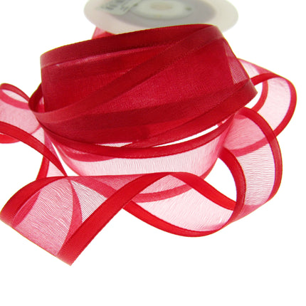 Organza Chiffon Ribbon with Double Sided Satin Edge x 5m - Wedding Ribbon - ThreadandTrimmings