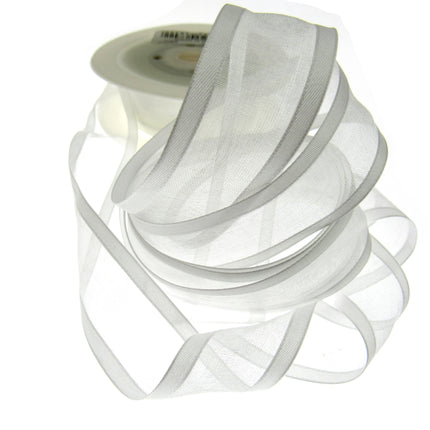 Organza Chiffon Ribbon with Double Sided Satin Edge x 5m - Wedding Ribbon - ThreadandTrimmings