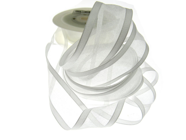 Organza Chiffon Ribbon with Double Sided Satin Edge x 5m - Wedding Ribbon - ThreadandTrimmings