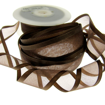 Organza Chiffon Ribbon with Double Sided Satin Edge x 5m - Wedding Ribbon - ThreadandTrimmings
