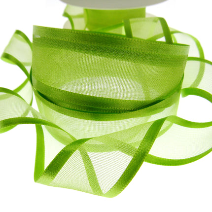 Organza Chiffon Ribbon with Double Sided Satin Edge x 5m - Wedding Ribbon - ThreadandTrimmings