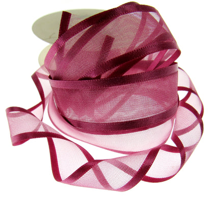 Organza Chiffon Ribbon with Double Sided Satin Edge x 5m - Wedding Ribbon - ThreadandTrimmings