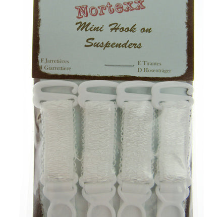 Mini Hook On Suspenders in Black or White - Price for 2 x Pair - 12mm - NSS9X - ThreadandTrimmings