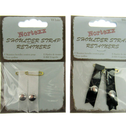 Shoulder Strap Retainers - 10mm - White or Black - 100% Nylon - NBR - ThreadandTrimmings