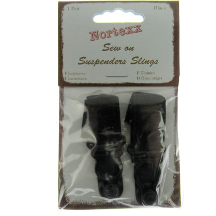 Sew On Suspender Slings in Black or White - Price for a Pair - 18mm - NSS - ThreadandTrimmings