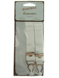 Adjustable Suspenders - One Pair of White 20mm Suspenders NSS7