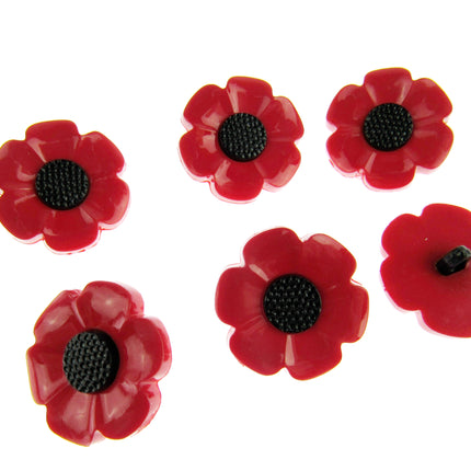 Round Flower Buttons Daisy Poppy Forget Me Not & Sunflower Buttons 18mm/21mm - ThreadandTrimmings