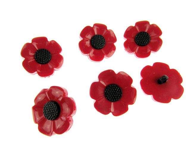 Round Flower Buttons Daisy Poppy Forget Me Not & Sunflower Buttons 18mm/21mm - ThreadandTrimmings