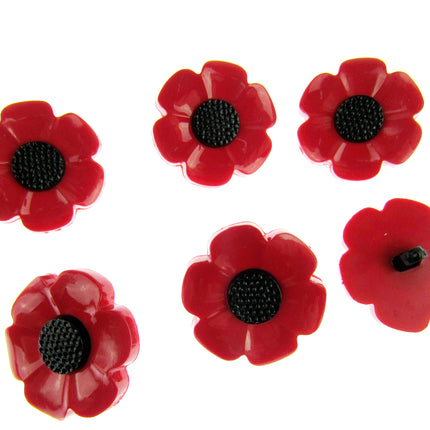 Round Flower Buttons Daisy Poppy Forget Me Not & Sunflower Buttons 18mm/21mm - ThreadandTrimmings