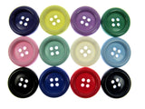 Round Extra Large Clown Buttons - 14 Colours & 3 Sizes  4-Hole Plastic Buttons - ThreadandTrimmings