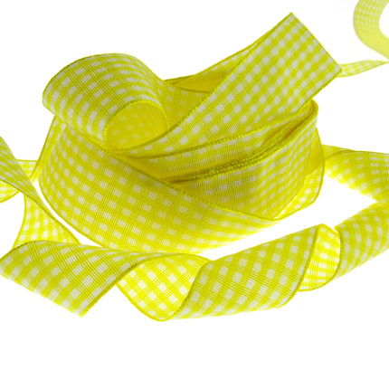 Gingham Ribbon - Choice of 14 Lovely Colours & 3 Sizes - 5mm, 10mm & 25mm - ThreadandTrimmings