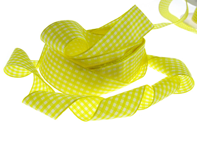 Gingham Ribbon - Choice of 14 Lovely Colours & 3 Sizes - 5mm, 10mm & 25mm - ThreadandTrimmings