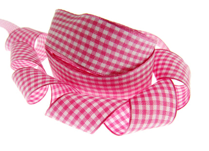 Gingham Ribbon - Choice of 14 Lovely Colours & 3 Sizes - 5mm, 10mm & 25mm - ThreadandTrimmings