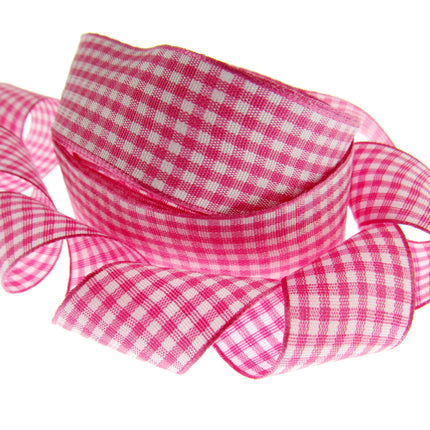 Gingham Ribbon - Choice of 14 Lovely Colours & 3 Sizes - 5mm, 10mm & 25mm - ThreadandTrimmings